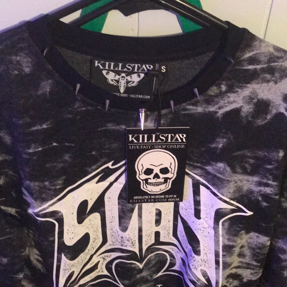 Killstar Slay spiked out custom design sweater☠️🖤